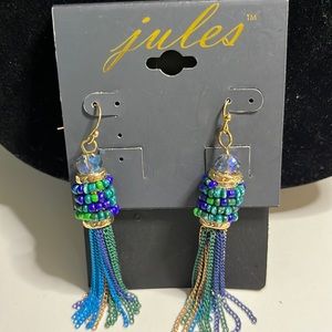 JULES tassel earrings new on card